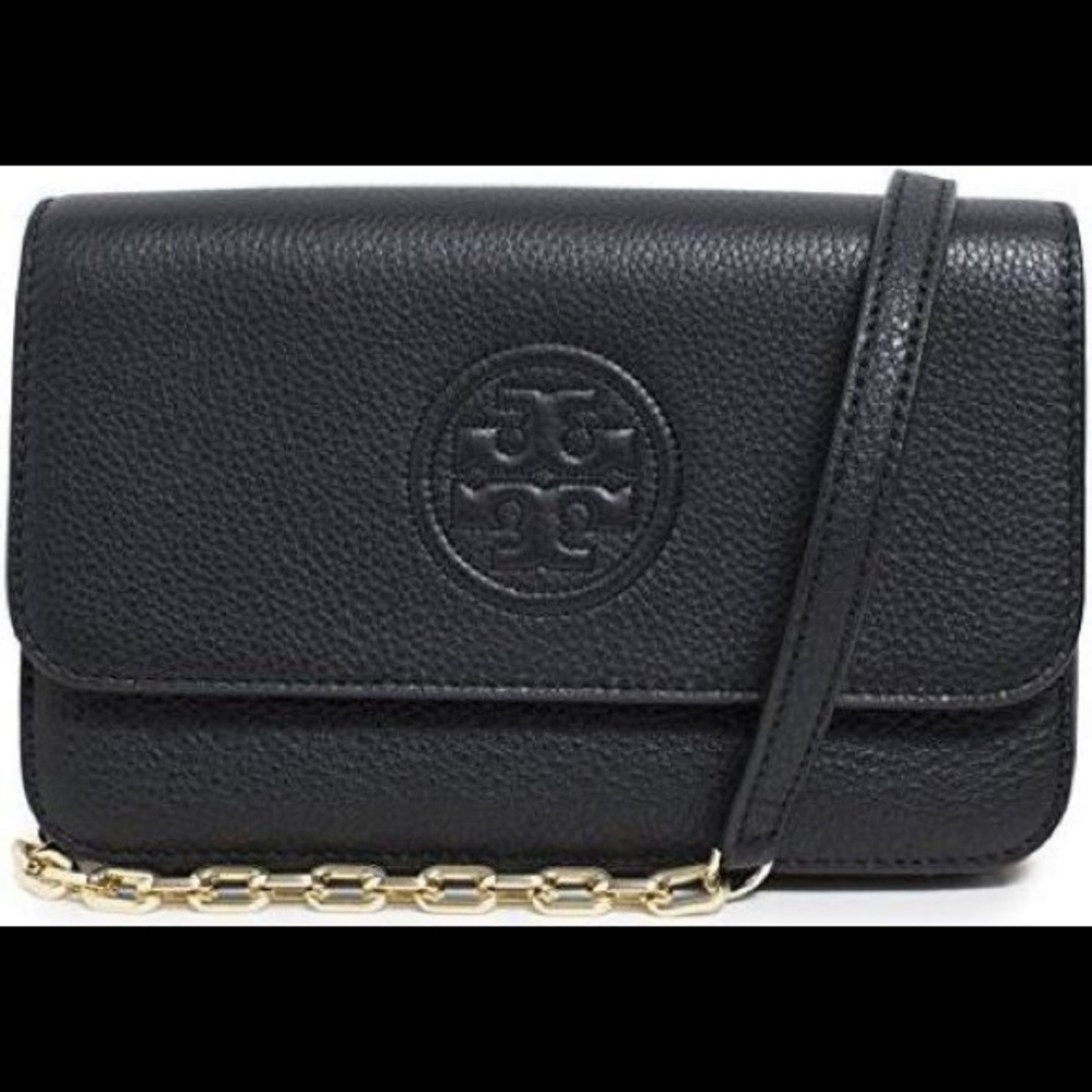 NWT Black Tory Burch Bag Bombe Leather Crossbody - Picture 2 of 2